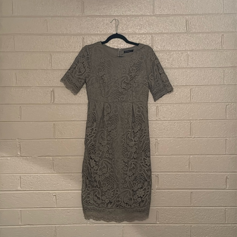 Mika rose Sage Green pencil lace dress